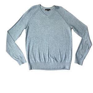 Banana Republic Sweater Men's Size Medium Blue Cotton Lightweight V-Neck Knit